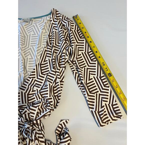 Boden Geometric Belted Wrap Maxi Dress Womens Size 8 Boho Artst Event Vacation - Picture 6 of 16